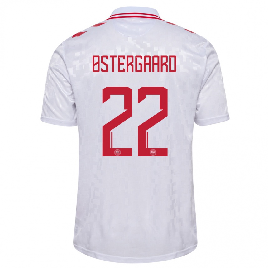 Kids Football Denmark Maja Bay Ostergaard #22 White Away Jersey 24-26 T-Shirt Za