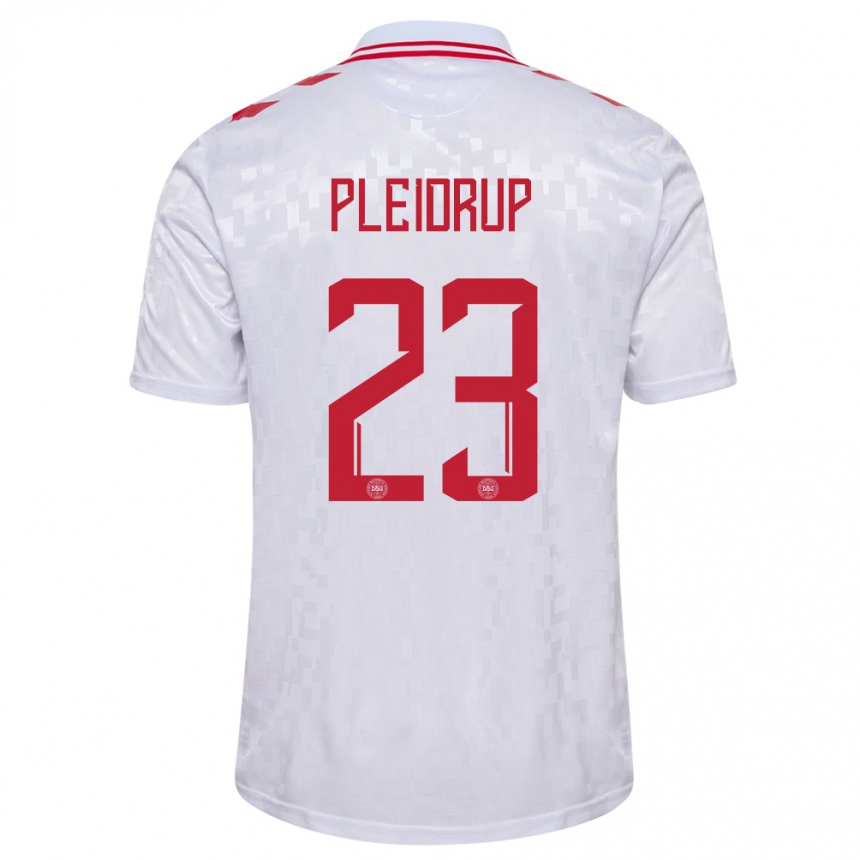 Kids Football Denmark Caroline Pleidrup #23 White Away Jersey 24-26 T-Shirt Za