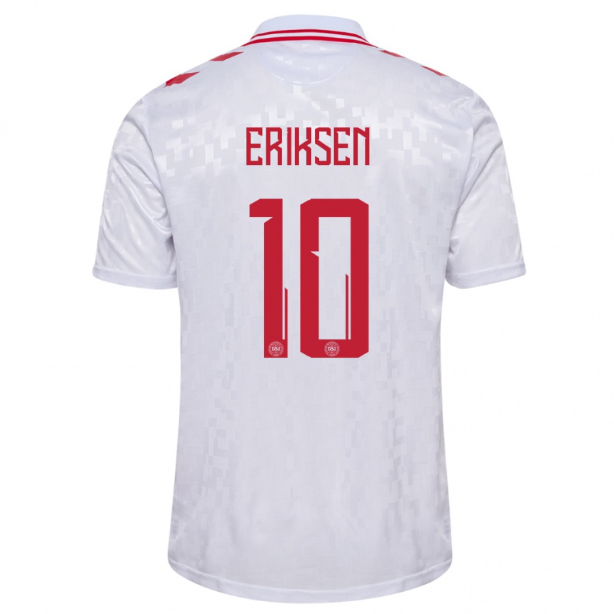 Kids Football Denmark Christian Eriksen #10 White Away Jersey 24-26 T-Shirt Za