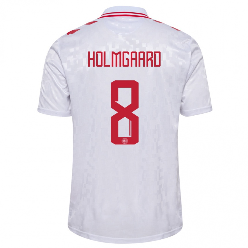 Kids Football Denmark Sara Holmgaard #8 White Away Jersey 24-26 T-Shirt Za