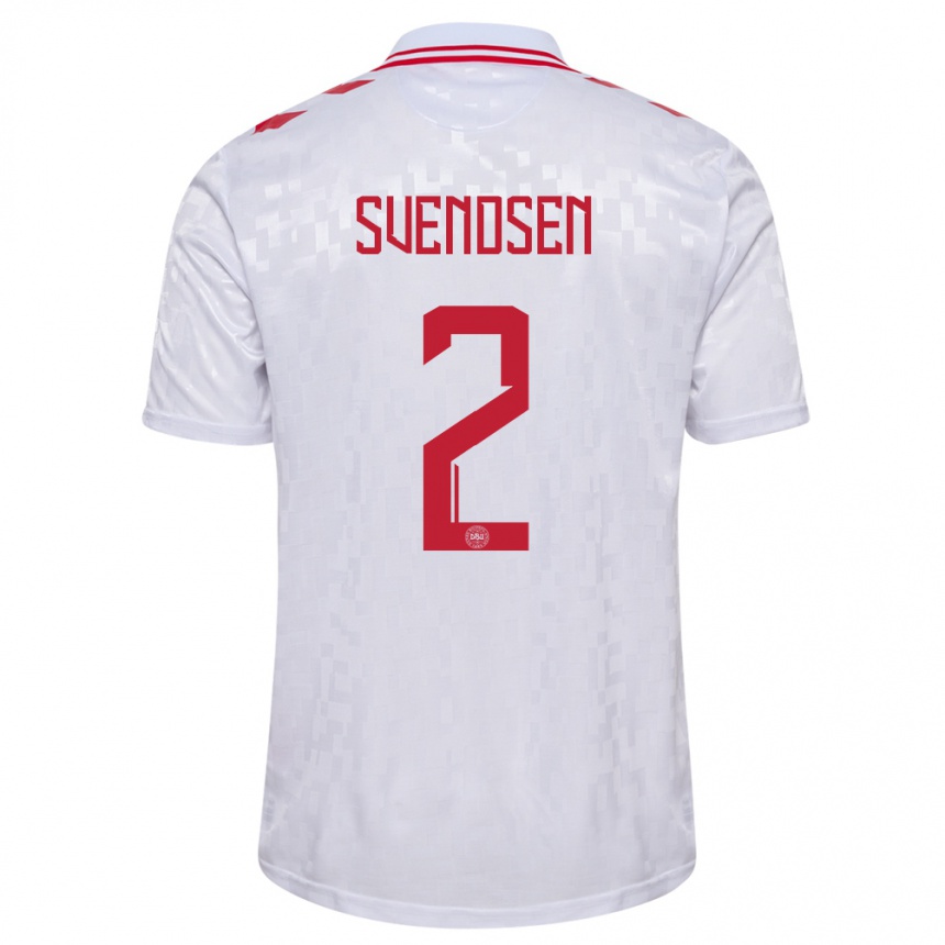 Kids Football Denmark Oliver Svendsen #2 White Away Jersey 24-26 T-Shirt Za