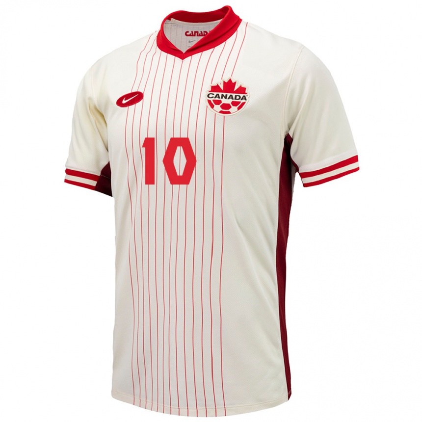 Kids Football Canada David Junior Hoilett #10 White Away Jersey 24-26 T-Shirt Za