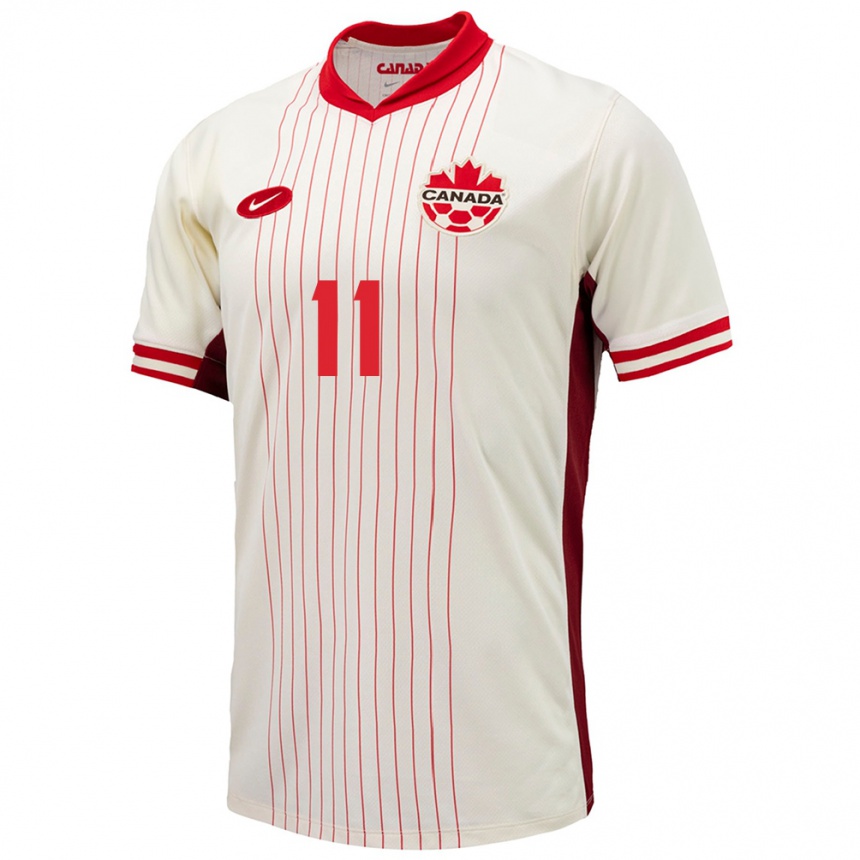 Kids Football Canada Kamron Habibullah #11 White Away Jersey 24-26 T-Shirt Za