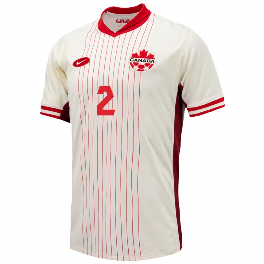 Kids Football Canada Sydney Collins #2 White Away Jersey 24-26 T-Shirt Za