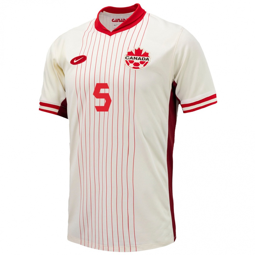 Kids Football Canada Quinn #5 White Away Jersey 24-26 T-Shirt Za