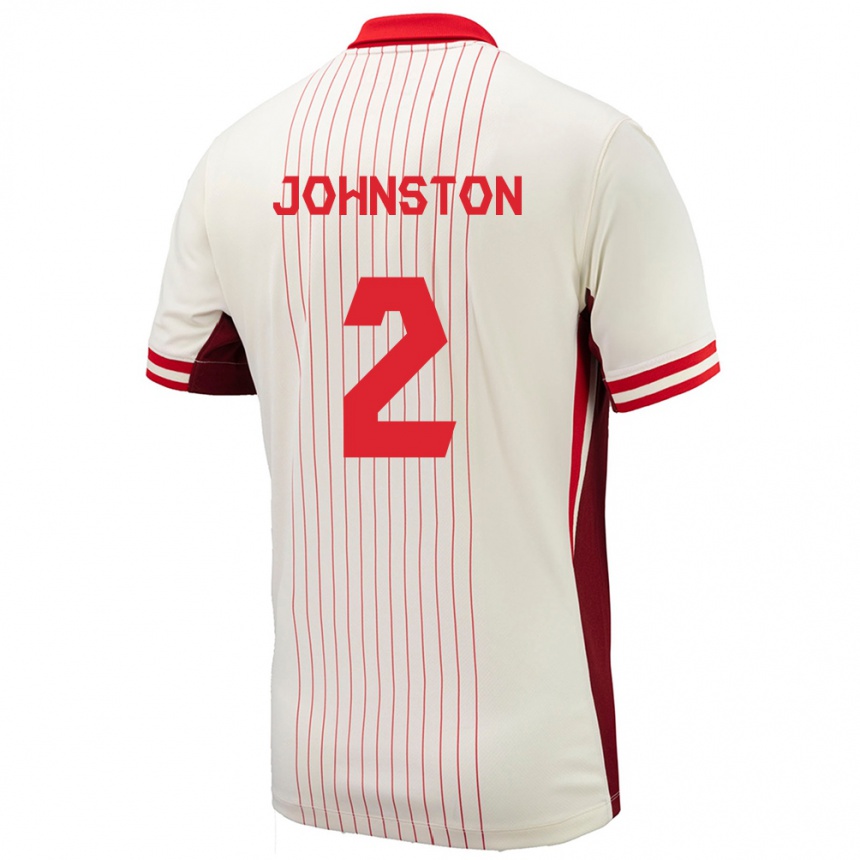 Kids Football Canada Alistair Johnston #2 White Away Jersey 24-26 T-Shirt Za