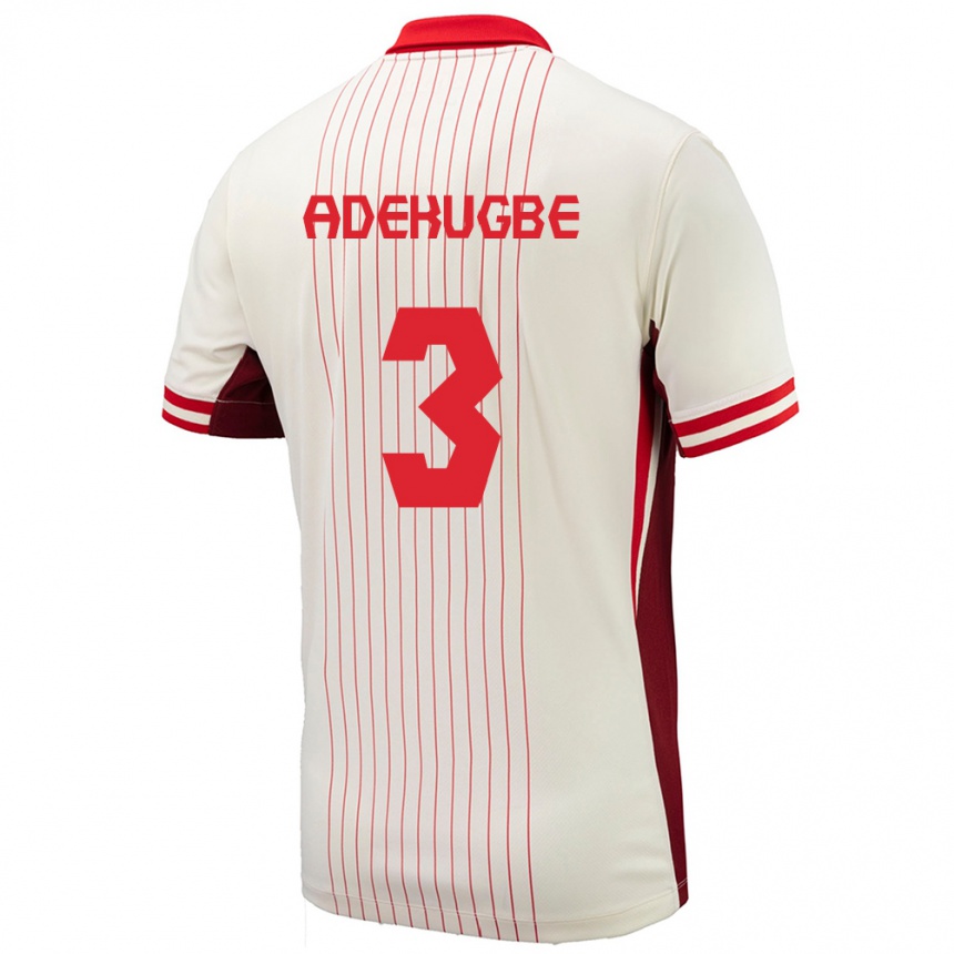 Kids Football Canada Samuel Adekugbe #3 White Away Jersey 24-26 T-Shirt Za