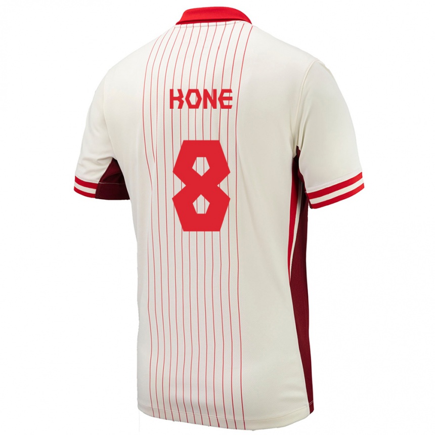 Kids Football Canada Ismael Kone #8 White Away Jersey 24-26 T-Shirt Za