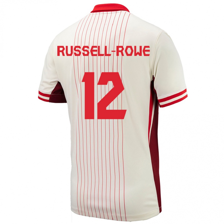 Kids Football Canada Jacen Russell-Rowe #12 White Away Jersey 24-26 T-Shirt Za