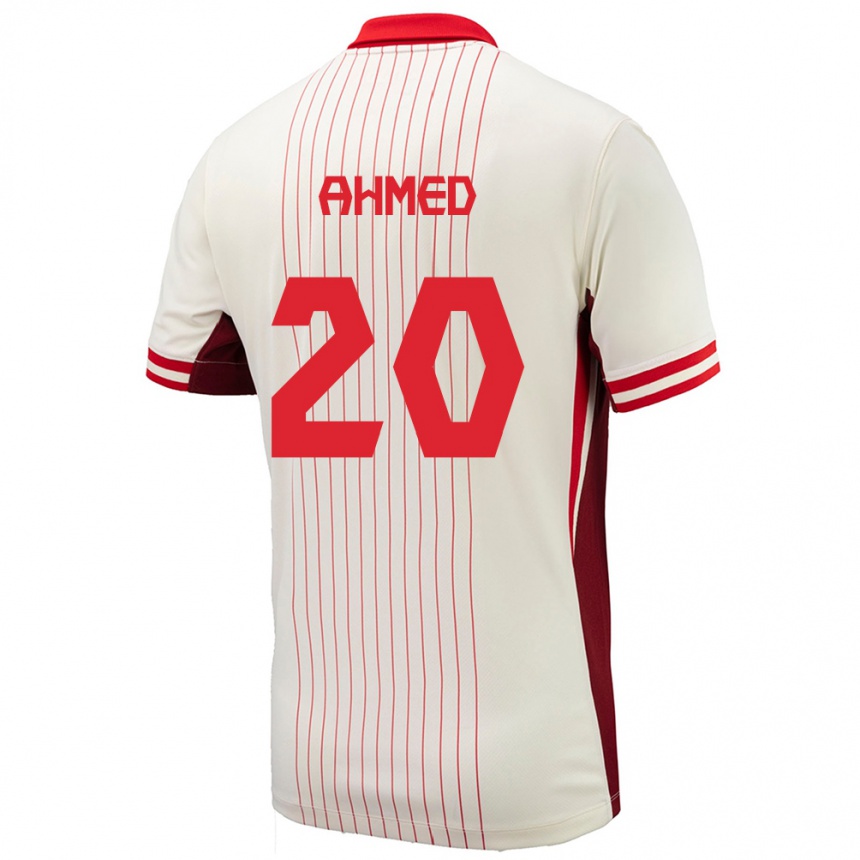 Kids Football Canada Ali Ahmed #20 White Away Jersey 24-26 T-Shirt Za