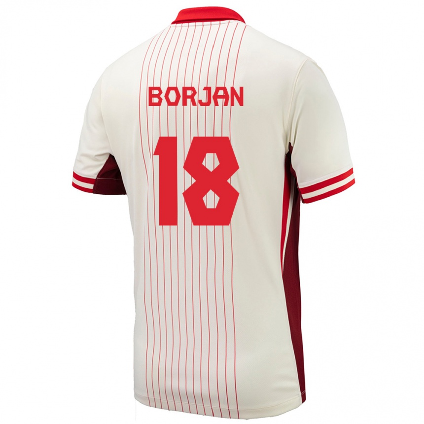 Kids Football Canada Milan Borjan #18 White Away Jersey 24-26 T-Shirt Za