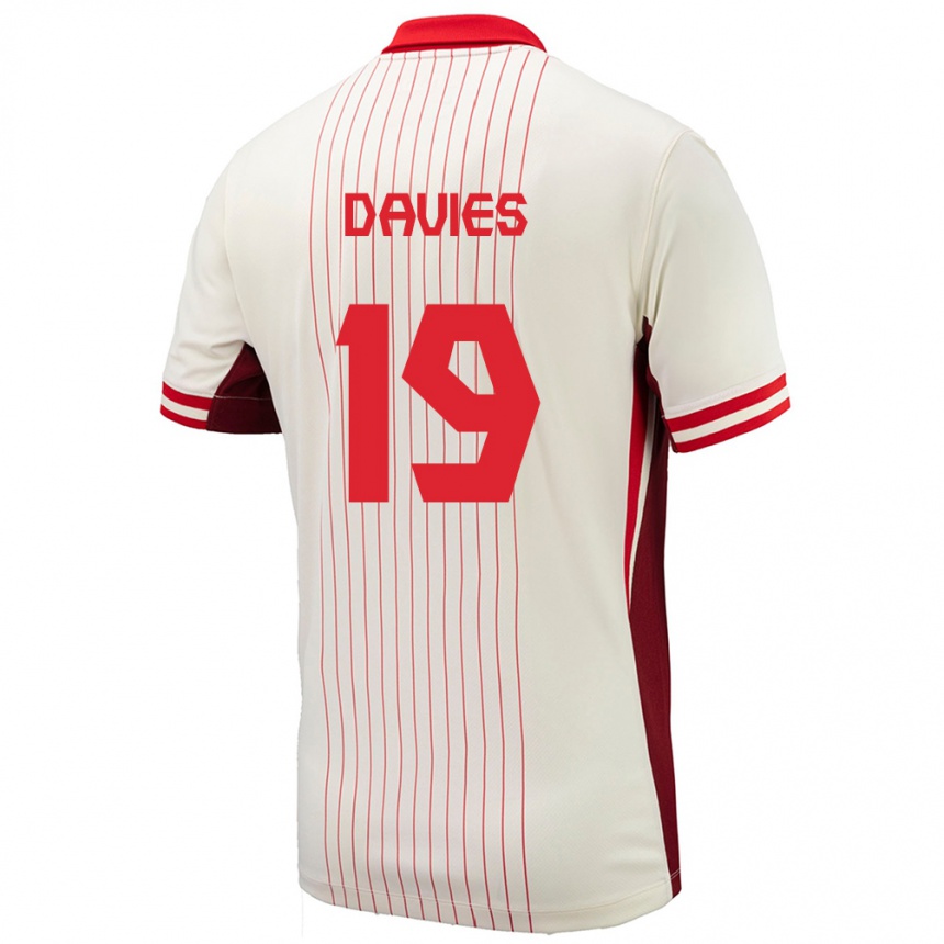 Kids Football Canada Alphonso Davies #19 White Away Jersey 24-26 T-Shirt Za