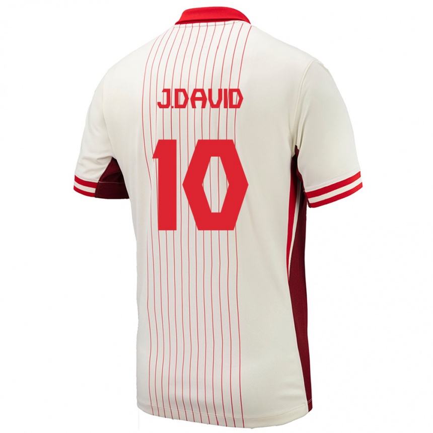 Kids Football Canada Jonathan David #10 White Away Jersey 24-26 T-Shirt Za