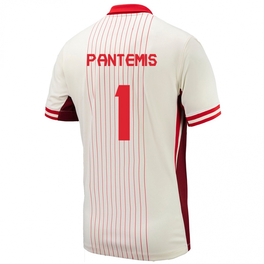 Kids Football Canada James Pantemis #1 White Away Jersey 24-26 T-Shirt Za