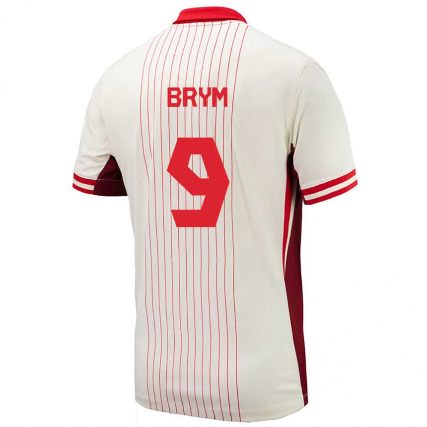 Kids Football Canada Charles Andreas Brym #9 White Away Jersey 24-26 T-Shirt Za