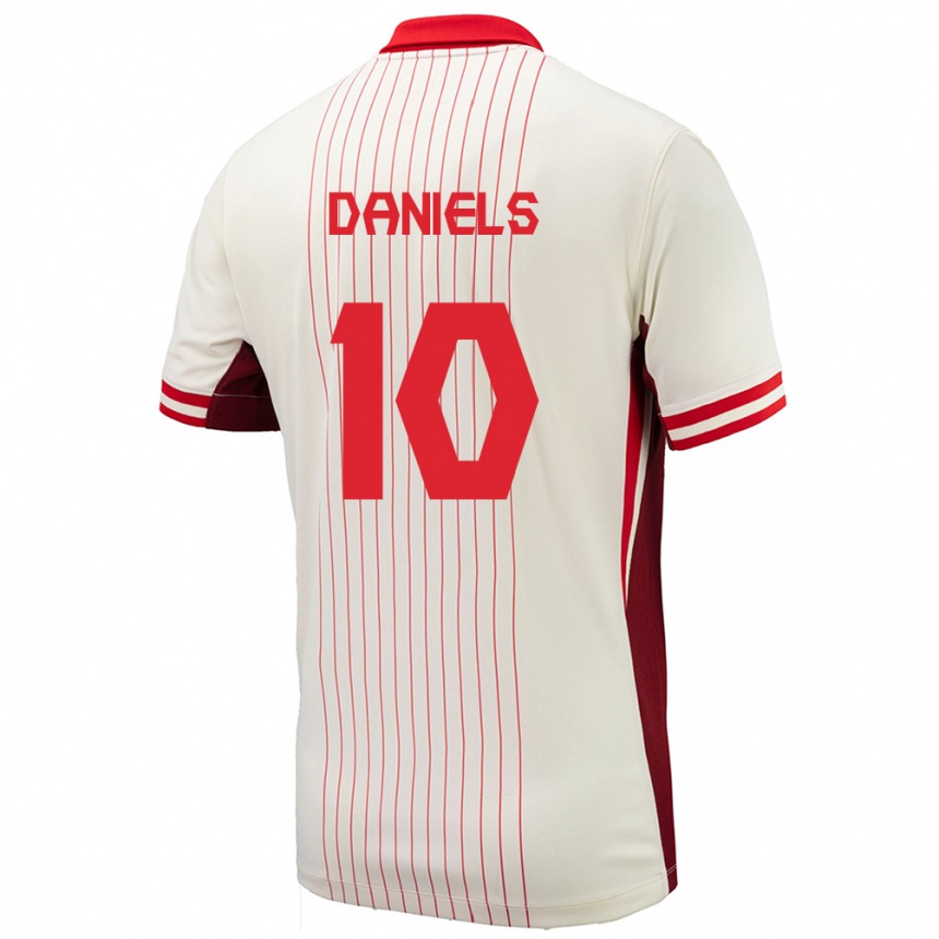 Kids Football Canada Aidan Daniels #10 White Away Jersey 24-26 T-Shirt Za