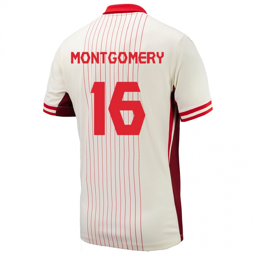 Kids Football Canada Callum Montgomery #16 White Away Jersey 24-26 T-Shirt Za