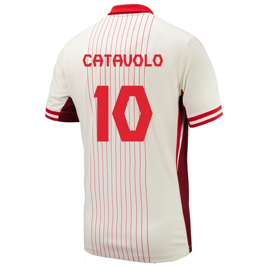 Kids Football Canada Matthew Catavolo #10 White Away Jersey 24-26 T-Shirt Za