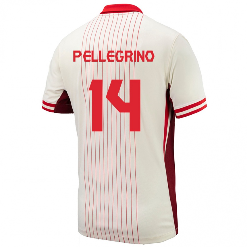 Kids Football Canada Gabriel Pellegrino #14 White Away Jersey 24-26 T-Shirt Za