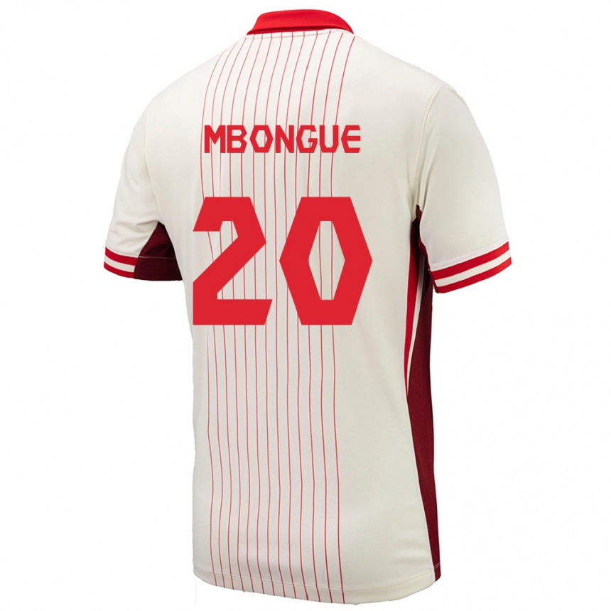 Kids Football Canada Hugo Mbongue #20 White Away Jersey 24-26 T-Shirt Za