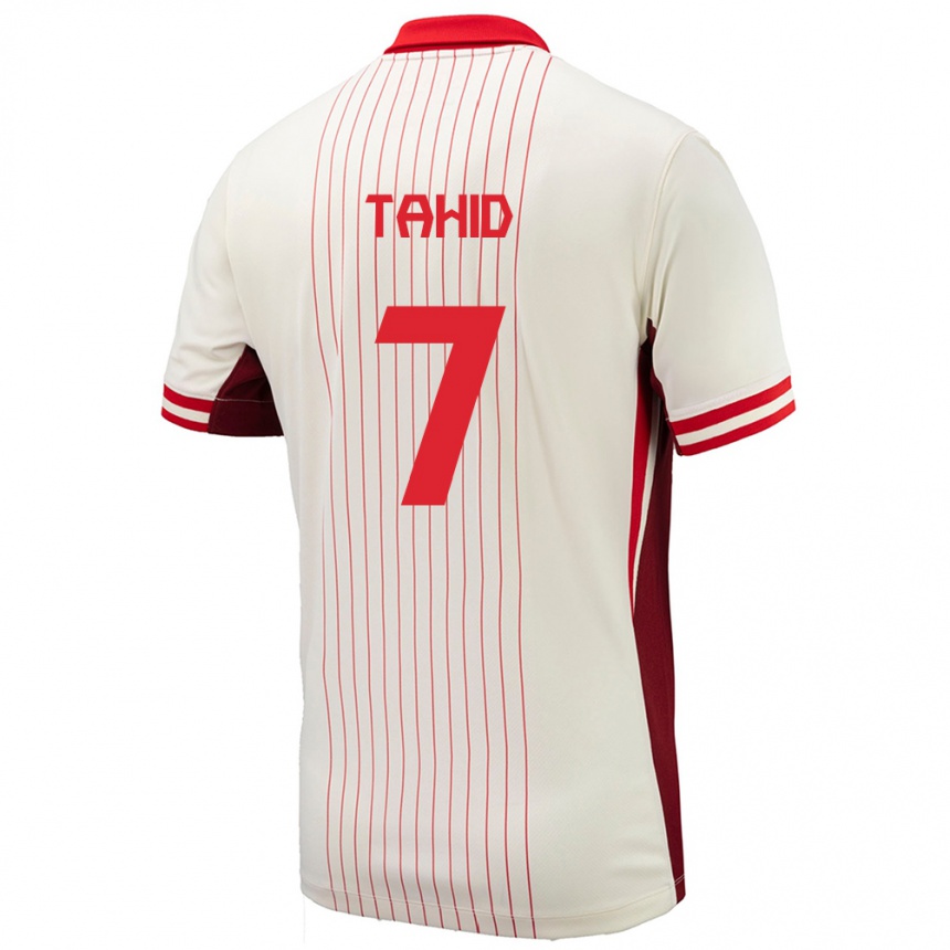 Kids Football Canada Taryck Tahid #7 White Away Jersey 24-26 T-Shirt Za