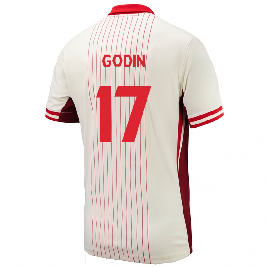 Kids Football Canada Étienne Godin #17 White Away Jersey 24-26 T-Shirt Za