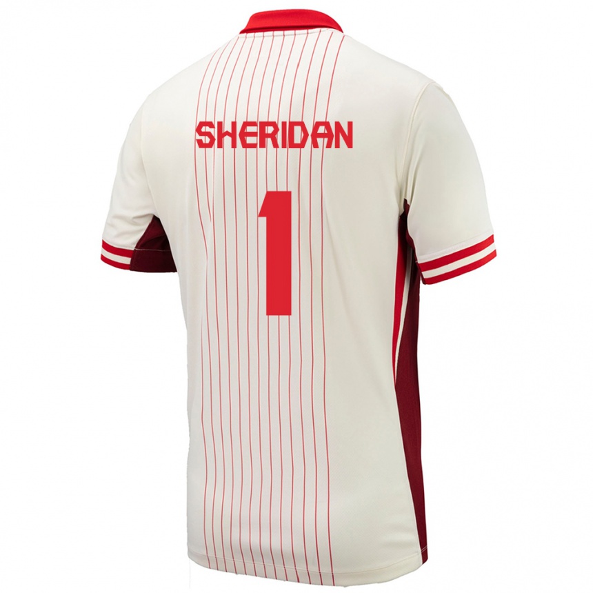 Kids Football Canada Kailen Sheridan #1 White Away Jersey 24-26 T-Shirt Za