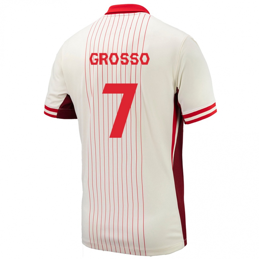 Kids Football Canada Julia Grosso #7 White Away Jersey 24-26 T-Shirt Za