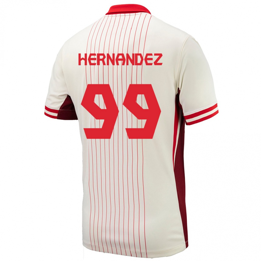 Kids Football Canada Jeneva Hernandez Gray #99 White Away Jersey 24-26 T-Shirt Za