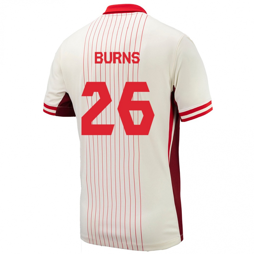 Kids Football Canada Zoe Burns #26 White Away Jersey 24-26 T-Shirt Za