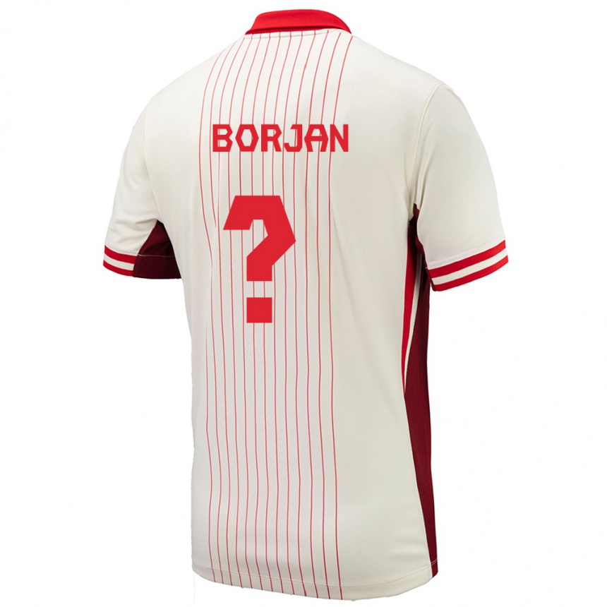 Kids Football Canada Nikola Borjan #0 White Away Jersey 24-26 T-Shirt Za