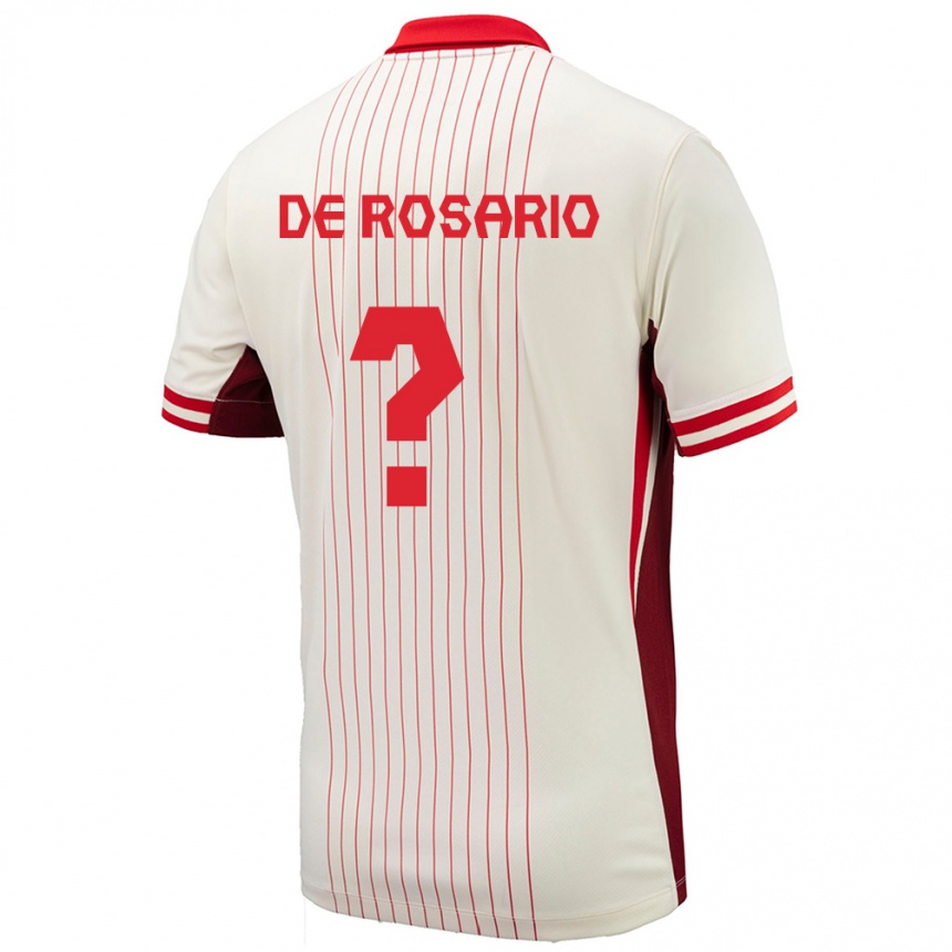 Kids Football Canada Adisa De Rosario #0 White Away Jersey 24-26 T-Shirt Za