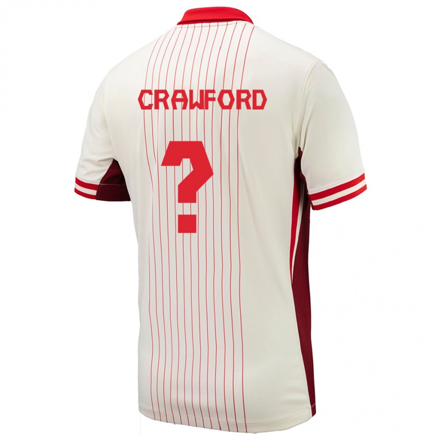 Kids Football Canada Tyler Crawford #0 White Away Jersey 24-26 T-Shirt Za