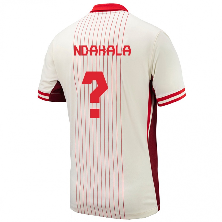 Kids Football Canada Joshue Ndakala #0 White Away Jersey 24-26 T-Shirt Za