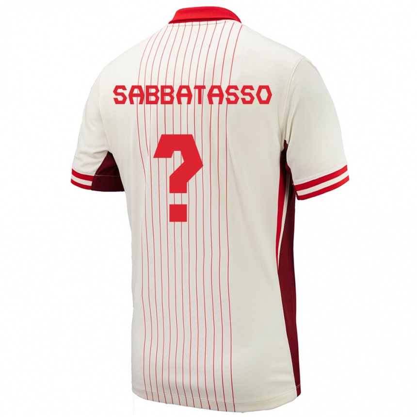 Kids Football Canada Jeronimo Sabbatasso #0 White Away Jersey 24-26 T-Shirt Za