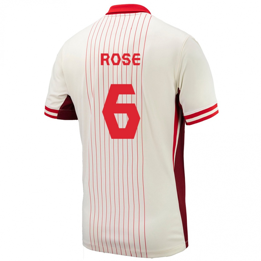 Kids Football Canada Deanne Rose #6 White Away Jersey 24-26 T-Shirt Za