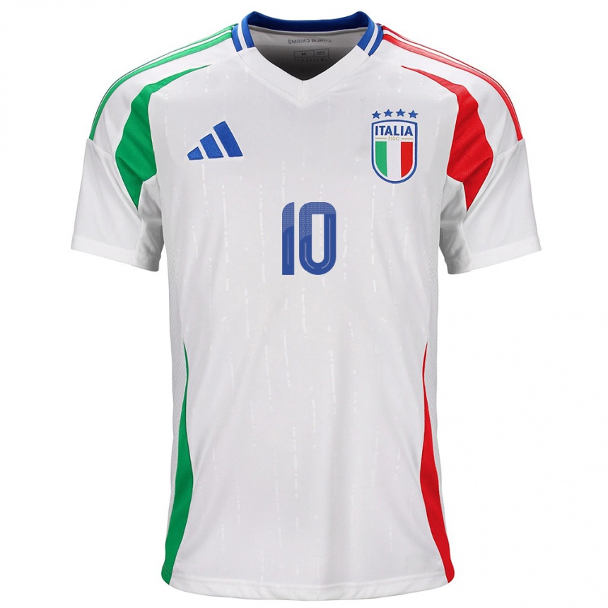 Kids Football Italy Antonella Carta #10 White Away Jersey 24-26 T-Shirt Za