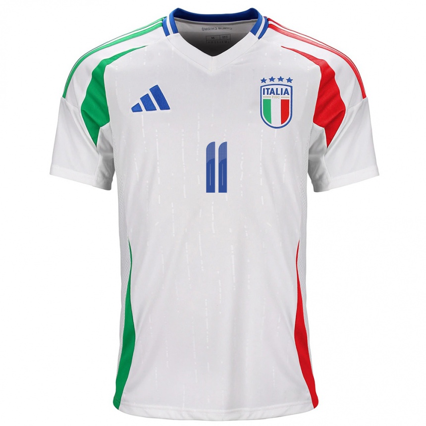 Kids Football Italy Moise Kean #11 White Away Jersey 24-26 T-Shirt Za