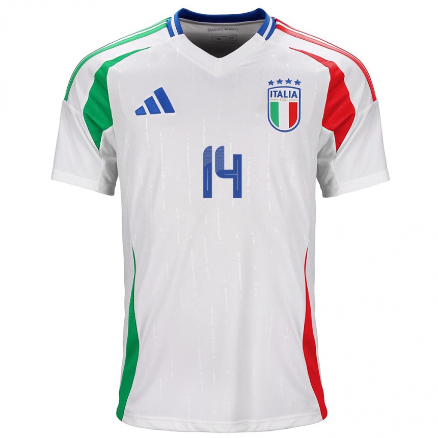 Kids Football Italy Federico Chiesa #14 White Away Jersey 24-26 T-Shirt Za