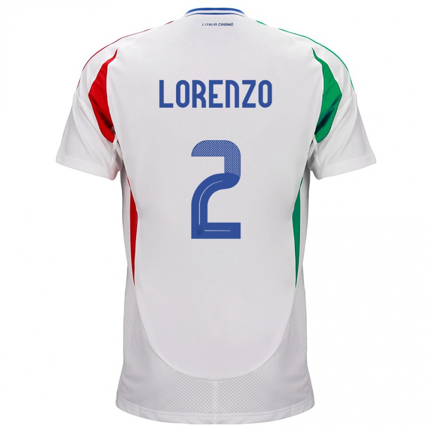 Kids Football Italy Giovanni Di Lorenzo #2 White Away Jersey 24-26 T-Shirt Za