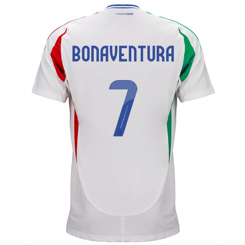 Kids Football Italy Giacomo Bonaventura #7 White Away Jersey 24-26 T-Shirt Za