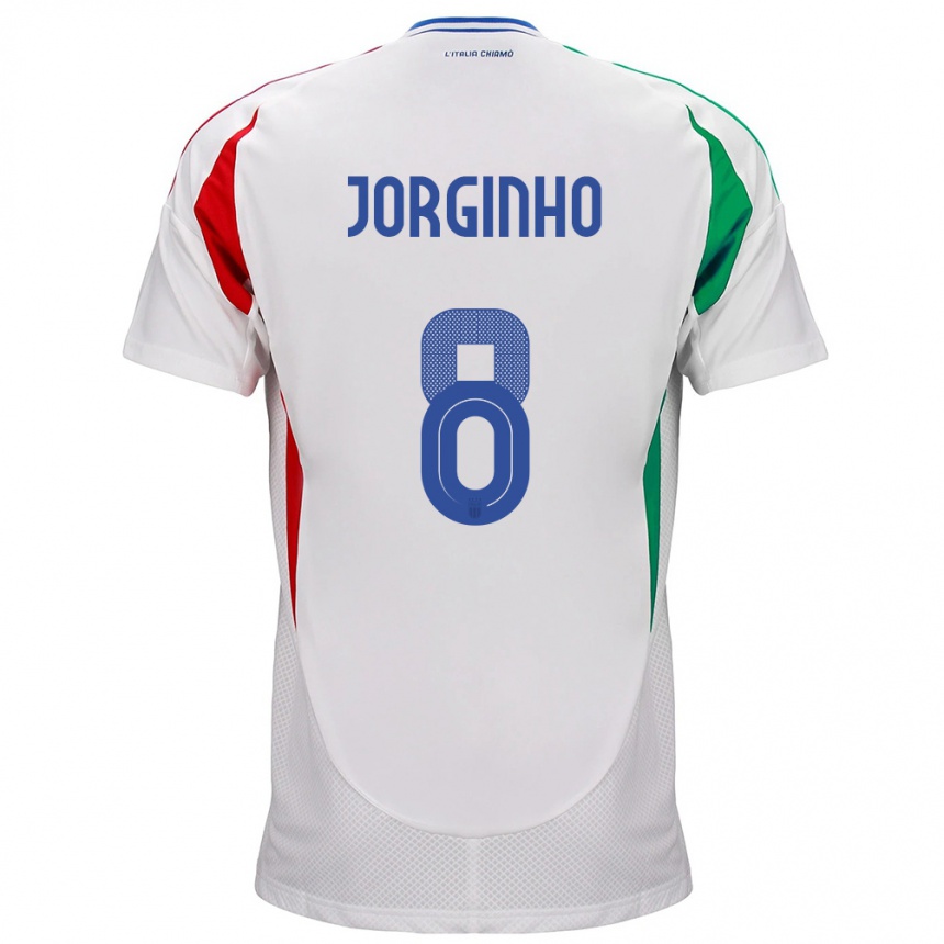 Kids Football Italy Jorginho #8 White Away Jersey 24-26 T-Shirt Za