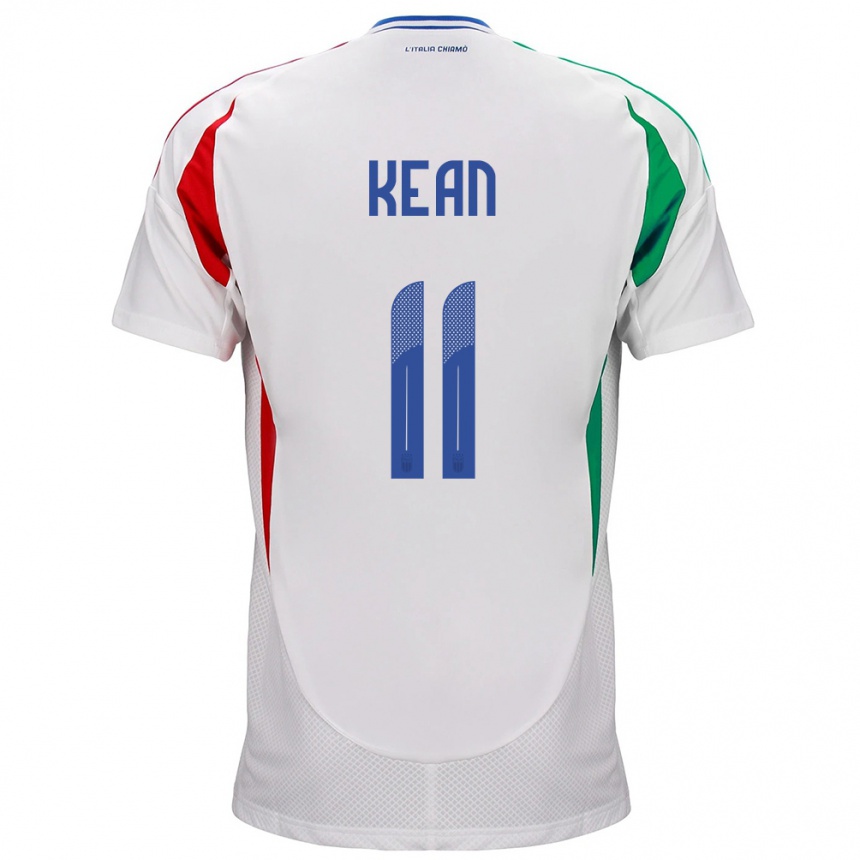 Kids Football Italy Moise Kean #11 White Away Jersey 24-26 T-Shirt Za