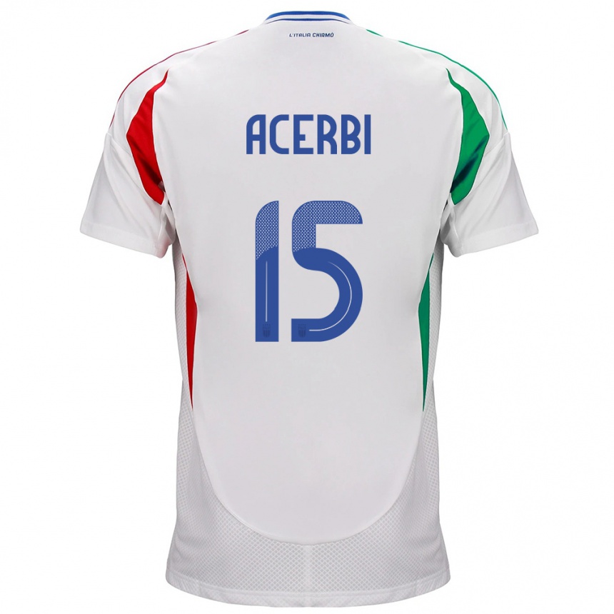 Kids Football Italy Francesco Acerbi #15 White Away Jersey 24-26 T-Shirt Za