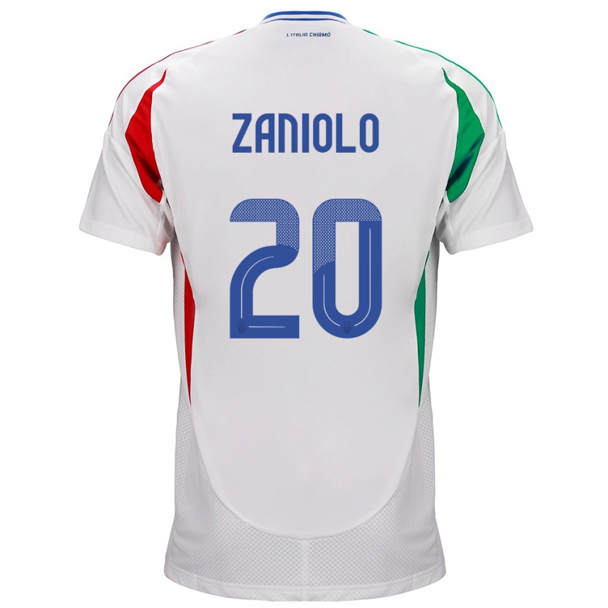 Kids Football Italy Nicolò Zaniolo #20 White Away Jersey 24-26 T-Shirt Za