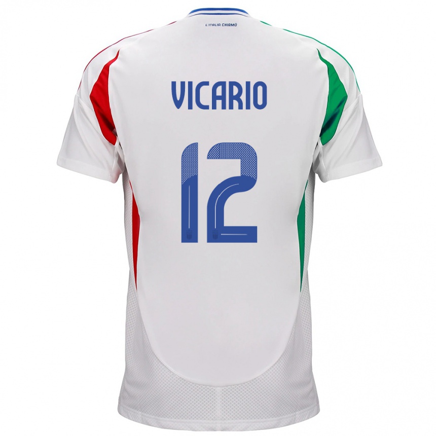 Kids Football Italy Guglielmo Vicario #12 White Away Jersey 24-26 T-Shirt Za