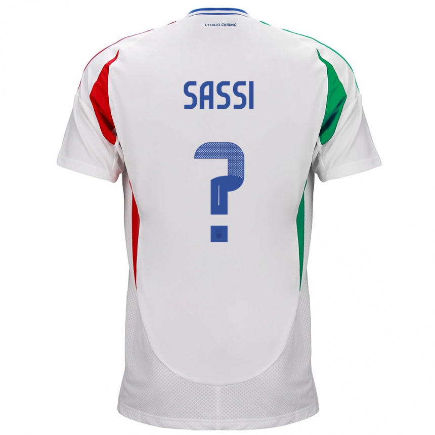 Kids Football Italy Jacopo Sassi #0 White Away Jersey 24-26 T-Shirt Za