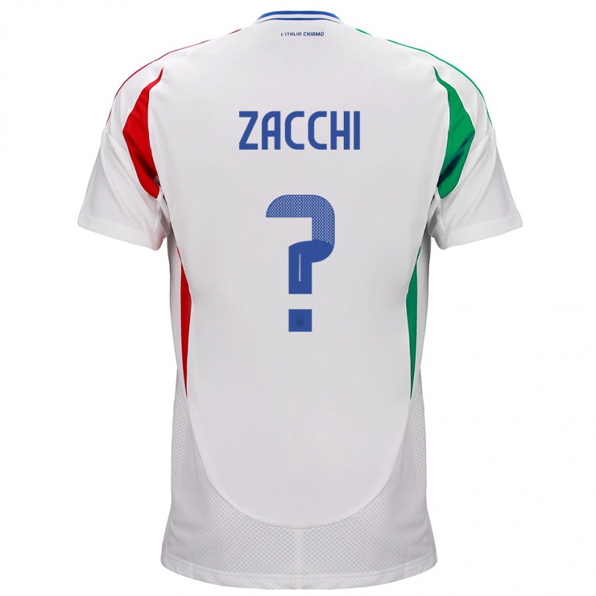 Kids Football Italy Gioele Zacchi #0 White Away Jersey 24-26 T-Shirt Za