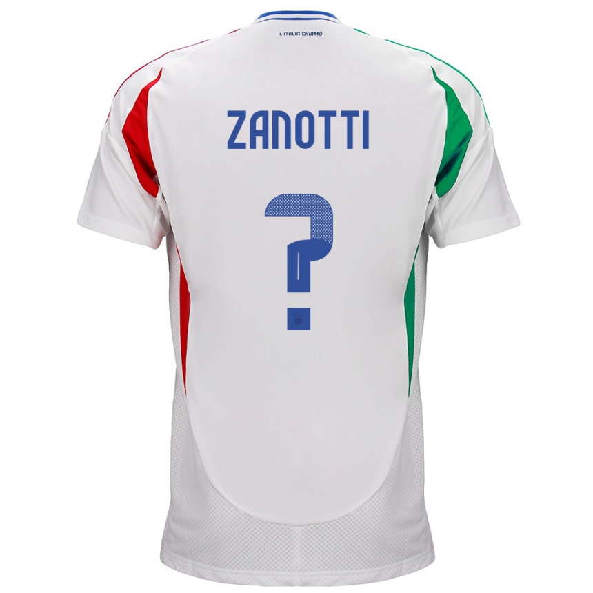 Kids Football Italy Mattia Zanotti #0 White Away Jersey 24-26 T-Shirt Za