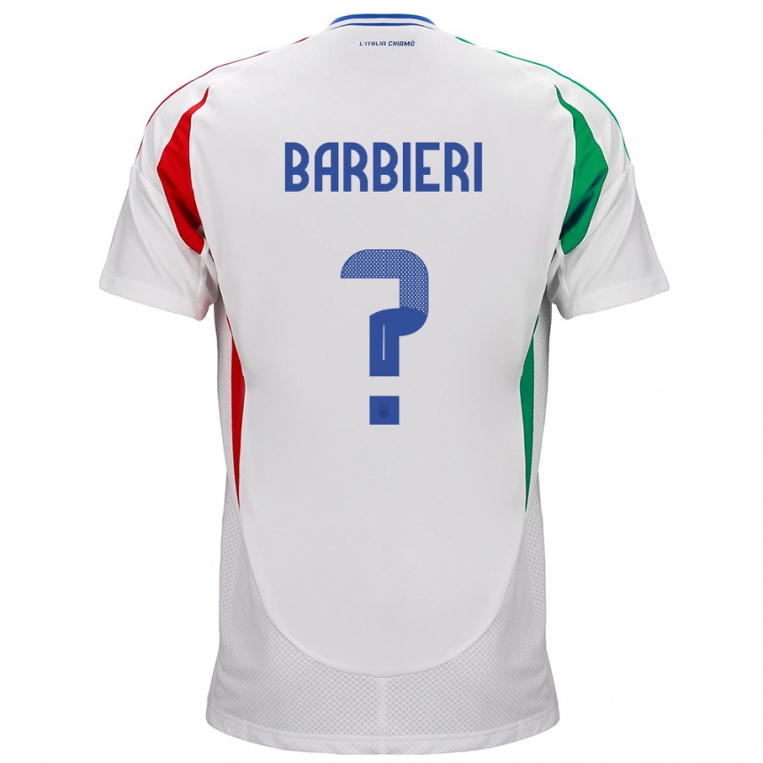 Kids Football Italy Tommaso Barbieri #0 White Away Jersey 24-26 T-Shirt Za